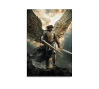 XMJHHMHZ Christianity: San Michele Arcangelo - Trionfo gotico sull'oscurità decorazione da parete moderna poster artistico da appendere 20 x 30 cm
