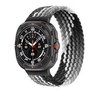 XMKT Cinturino Per Galaxy Watch Ultra Strap 47mm Accessori Sport Nylon intrecciato solo loop correa Bracciale Galaxy Watch 7 Ultra Band(Black clever,L)