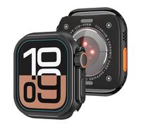 XMKT Custodia per orologio in lega per Apple Watch Case Ultra 2 49mm Custodia serie S10 46mm S9 S8 S7 S6 S5 S4 SE 44MM 45MM Custodia protettiva per telaio Custodia protettiva in metallo(Black,45MM)
