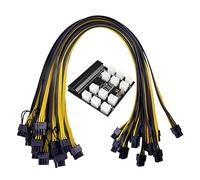XMKT Kit scheda breakout modulo di alimentazione, con 12 cavi di alimentazione da 17 pezzi, 18 AWG, 6 pin a 6+2 8 pin, per scheda video HP 1200 W 750 W PSU (rosso)