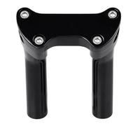 XMMT CNC in alluminio 6 "Maniglia Riser 1" Pinza superiore per Harley Dyna Heritage Softail Iron 883 Low Rider Sportster XL883 Road Glide King FLHR Fat Boy FLSTF, Nero