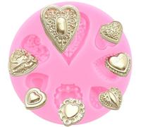 XMOLDNMS Stampi in silicone a forma di cuore con gemme, per gioielli, spille, fondente, decorazione per torte, cupcake, cioccolato, caramelle, pasta di gomma, argilla polimerica