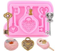XMOLDNMS Stampi in silicone vintage a forma di chiave per cioccolato, decorazione per torte, cupcake, caramelle, argilla polimerica, pasta di gomma