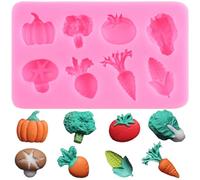 XMOLDNMS Stampo in silicone per verdure, zucca, mais, ravanello, pomodoro, cavolo, fondente, per decorazione torte, cupcake, cioccolato, caramelle, argilla polimerica, pasta di gomma