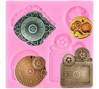XMOLDNMS Stampo in silicone Steampunk, a forma di ingranaggio, per decorazione di torte, cupcake, caramelle, cioccolato, argilla polimerica, pasta di gomma