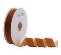 XMRIBBON Nastro di velluto di rame su un lato, 2,5 cm x 9,1 m bobina