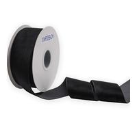 XMRIBBON Nastro di velluto nero su un lato, 5,1 cm x 9,1 m bobina
