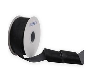 XMRIBBON Nastro di velluto nero su un lato, 5,1 cm x 9,1 m bobina