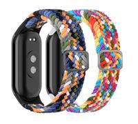 XMSCN confezione da 2 Cinturini intrecciati per Xiaomi Smart Band 9/Xiaomi Smart Band 8 Donna Uomo, Cinturino elastico di ricambio in nylon morbido Solo Loop per Xiaomi Mi Band 9/8,