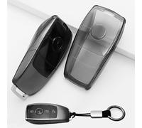 XMSCN TPU Key Cover, Key Cover Suitable for Mercedes Benz A B C E G S SL CLS Class SLC CLA GLB GLC GLE GLS AMG E200 W177 W205 W213, Smart Key Case Car Remote Key Fob Case, Con portachiavi