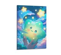 XMSDHRE Poster decorativo da parete con stelle carine nel cielo notturno, stampa artistica su tela, poster decorativo moderno, per camera da letto, 40 x 60 cm