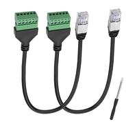 XMSJSIJ RJ12 morsetto a vite RJ12 6P6C a 6 pin, adattatore senza saldatura, cavo di prolunga per telefono RJ12 maschio a 6 pin, morsetto di breakout board extender spina per telefono fisso modem - 2