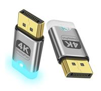 XMSJSIY 4K DP Dummy Plug DisplayPort Display EDID Emulatore mente senza testa con luce a LED, adattatore display virtuale supporta 3840 x 2160 @60 Hz per PC desktop remoto, 2 pezzi