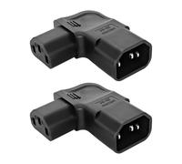 XMSJSIY Adattatore da C13 a C14 maschio IEC320 C13 femmina a spina C14 adattatore angolo 90 gradi prolunga alimentazione cavo di alimentazione 3 pin 250 V 10 A presa per computer PDU HDTV (sinistra)
