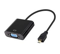 XMSJSIY Adattatore da Micro HDMI a VGA, 1080p, Full HD, da micro HDMI maschio a VGA femmina, interfaccia per monitor desktop, proiettori, computer portatili, tablet