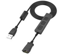 XMSJSIY Adattatore da USB a QD, compatibile con QD (Quick Disconnect) a USB di tipo A, cavo adattatore con volume in linea/Mic Mute Control collega cuffie con PC, laptop - 1,5 m / 4,9 FT