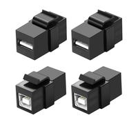 XMSJSIY Adattatore da USB B a USB A per montaggio a pannello Keystone Inserto senza saldatura Connettore USB2.0 Tipo B femmina a tipo A femmina Keystone Accoppiatore presa a muro Adattatore jack per