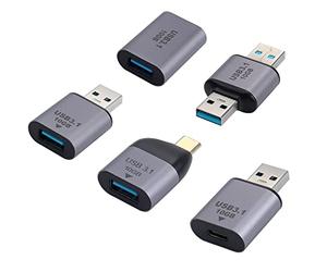XMSJSIY Adattatore da USB C a USB 3.0 da 10 Gbps, adattatore da USB 3.0 maschio a maschio/femmina, da tipo C femmina a USB C maschio/femmina, da tipo C maschio a USB A 3.0 femmina-5 pezzi
