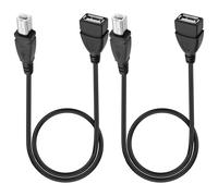 XMSJSIY Cavo di prolunga USB da femmina a tipo B, USB 2.0 A a tipo B, ad alta velocità per stampanti, scanner, dischi rigidi esterni per desktop, 50 cm/1,64 FT 2 pezzi