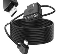 XMSJSIY Cavo di Rete OBD per Dash Camera Angolo Retto a 90 Gradi Micro USB a OBD Cavo Monitor Parcheggio 12V-24V a 5V Kit Hardwire per Dash Cam con LED Protezione da Tensione e Bassa Tensione - 3,5M