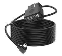 XMSJSIY Cavo di Rete OBD per Dash Camera Angolo Retto a 90 Gradi Mini USB a OBD Cavo Monitor Parcheggio 12V-24V a 5V Kit Cablato Dash Cam con LED Protezione da Tensione e Sottotensione - 3,5M/11,48