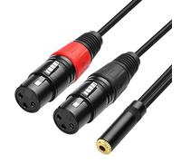 XMSJSIY Cavo microfono da XLR a jack da 3,5 mm, Dual XLR femmina a 3,5 mm, 1/8 TRS, jack audio, cavo stereo a Y, cavo per computer o telefono per altoparlante, cavo adattatore lead - 24 cm/9 pollici