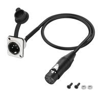 XMSJSIY Cavo microfono XLR a 4 pin su XLR a 4 pin, da XLR a femmina con copertura impermeabile, prolunga schermata, cavo per altoparlante, presa XLR mic - 50 cm/1,64 FT (4 pin)