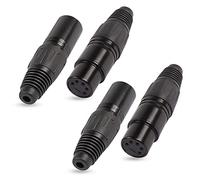 XMSJSIY Connettori maschio XLR a 5 pin, Connettore microfono audio XLR-M della spina a saldare, Terminali del cavo XLR della sostituzione M-Plug Audio Socket-4PCS