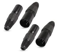 XMSJSIY Connettori maschio XLR a 5 pin, Connettore microfono audio XLR-M della spina a saldare, Terminali del cavo XLR della sostituzione M-Plug Audio Socket-4PCS
