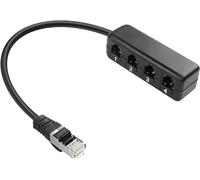 XMSJSIY Convertitore Ethernet RJ45 a RJ11 RJ45 8P8C maschio da 1 a 4 jack telefonico RJ11 6P2C femmina, adattatore splitter per rete a servizio telefonico - 1 pezzo