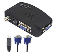 XMSJSIY Convertitore video da BNC a VGA, ingresso S-Video a uscita VGA, supporta PAL/NTSC, facile da installare e utilizzare