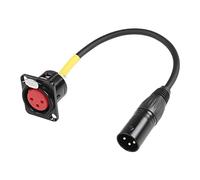 XMSJSIY D-Typ XLR femmina Panel Mount su XLR maschio Passaporto tramite cavo, 3 pin Mic XLR Feed/Pass Thru Converter compatibile con microfono - 50 cm/19,6 pollici 1 PC (presa su spina)