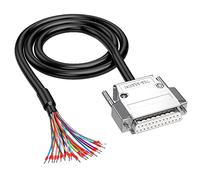 XMSJSIY DB25 - Cavo di prolunga seriale RS232 a 25 pin, senza saldatura, 25 pin, cavo di ricambio con cavo nudo - 1 m (DB25 femmina)