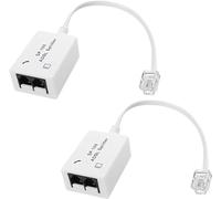 XMSJSIY DSL Filtro splitter ADSL per linea telefonica da 1 a 2 RJ11 6P4C/6P2C maschio a doppia femmina modem convertitore adattatore per fax -2 pezzi