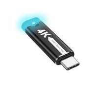 XMSJSIY Emulatore di visualizzazione USB Tipo C Plug Plug Display Emulatore 4K @ 60Hz USB-C HDR Monitor virtuale Headless Ghost Adapter con luce LED per telecomando senza schermo