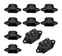 XMSJSIY IEC320 C14 Panel Mount AC spina adattatore 250 V 10 A C14 maschio 3 pin, morsetti a 3 pin, pannello telaio IEC C14, modulo di ingresso, presa di corrente dritta, 10 pezzi