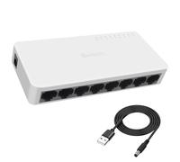 XMSJSIY Interruttore Ethernet a 8 porte RJ45 di rete splitter Hub 10/100Mbps non gestito Home Office Ethernet Hub per router Laptop Dispositivi Internet, 1 PC