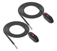 XMSJSIY Interruttore in linea con pulsante on/off, 3 A, 12 V, 24 V, interruttore a levetta, interruttore intermedio, con LED rosso prewire per attacco lampada, 0,7 m/2,29 FT - 2 pezzi