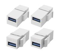 XMSJSIY Keystone - Adattatore jack USB 3.0 5 Gbps USB 3.0 tipo A femmina a tipo A presa Keystone Snap-in Socket Wall Plate Modulo Connettore per Outlet Panel Surface Box - 4 pezzi (bianco)