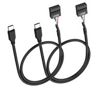 XMSJSIY Scheda madre USB 9 pin a USB C cavo adattatore 26AWG USB tipo C maschio a Dupont 4 pin femmina scheda madre dati per telaio scheda grafica scheda madre - 50 cm/1,6 FT 2 pezzi