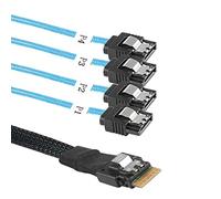 XMSJSIY Slimline SAS 4.0 SFF-8654 4i 38 pin Host a SATA 7 pin X4 destinazione hard disk server cavo di trasferimento dati array cavo drive per computer da 0,5 m
