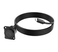 XMSJSIY Tipo D USB C 3.0 Panel Mount prolunga di tipo C maschio a C femmina Panl Connettore cavo filo per trasferimento dati e ricarica-1M/3.2FT tipo D