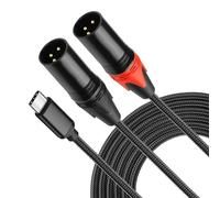 XMSJSIY USB C a Doppio XLR Cavo Microfono Tipo C Maschio a XLR Maschio Stereo Amplificatore di Potenza Cavo Connettore Audio Compatibile con PC Phone Amplificatore Tablet Cavo Audio - 2M/6.56FT