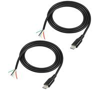 XMSJSIY USB Tipo C PD Cavo Pigtail Carica Cavo di Estensione di Trasmissione Dati a Filo nudo Cavo di Alimentazione 6 Cores 5A CC1 CC2 Alimentazione di Ricarica Veloce 2 Pack per DIY 18AWG-1.2M