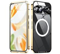 XMTON Custodia per Google Pixel 9 Pro XL cover per Magsafe, Protezione della fotocamera, Cover magnetica in metallo, Custodia protettiva antiurto e Vestibilità slim per Pixel 9 Pro XL case, Oro