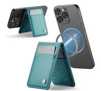 XMTON portafoglio per MagSafe, 5 porta carte con Supporto Regolabile, RFID Blocco, pelle PU, Wallet per iPhone 17/16/15/14/13/12 Series e Google pixel 10/10 Pro/10 Pro XL/10 Pro Fold, Verde