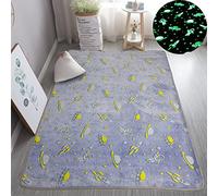 XMwike Tappeto luminoso che si illumina nel blu scuro spazio per bambini antiscivolo camera da letto soggiorno tappeti, 200 x 140 cm