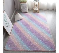 XMwike - Tappeto luminoso fosforescente, per bambini, antiscivolo, per camera da letto e salotto, arcobaleno scuro colorato, 200 x 140 cm