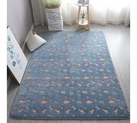 XMwike - Tappeto luminoso fosforescente, per bambini, antiscivolo, per camera da letto e salotto, motivo dinosauri su sfondo scuro, 120 x 60 cm