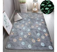XMwike Tappeto luminoso Glow in The Dark Grey Planet per bambini antiscivolo camera da letto soggiorno tappeti, 120 x 80 cm